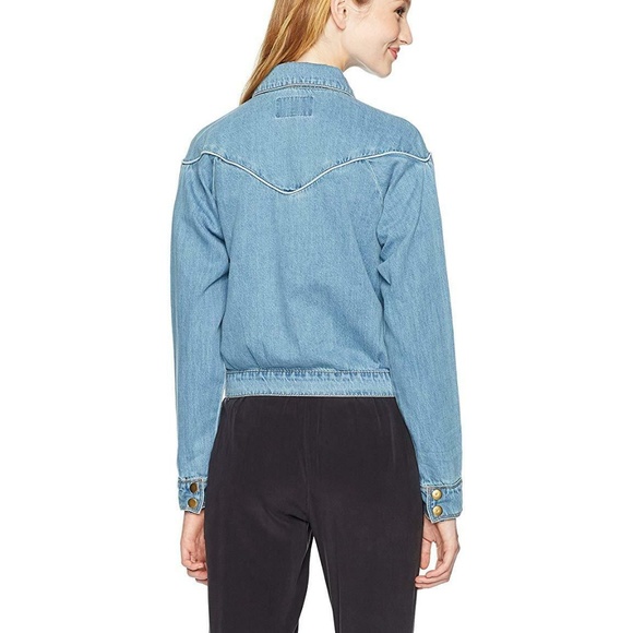 William Rast Blue Zip Up Snap Western Denim Jacket - Picture 2 of 8